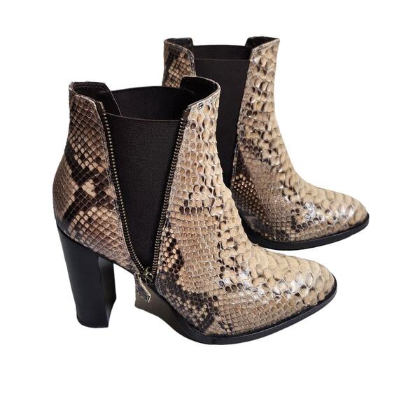 Teodosia lloyd women's python animal leather exotic pull - on ankle boots Sz 9.5 - Picture 4 of 9